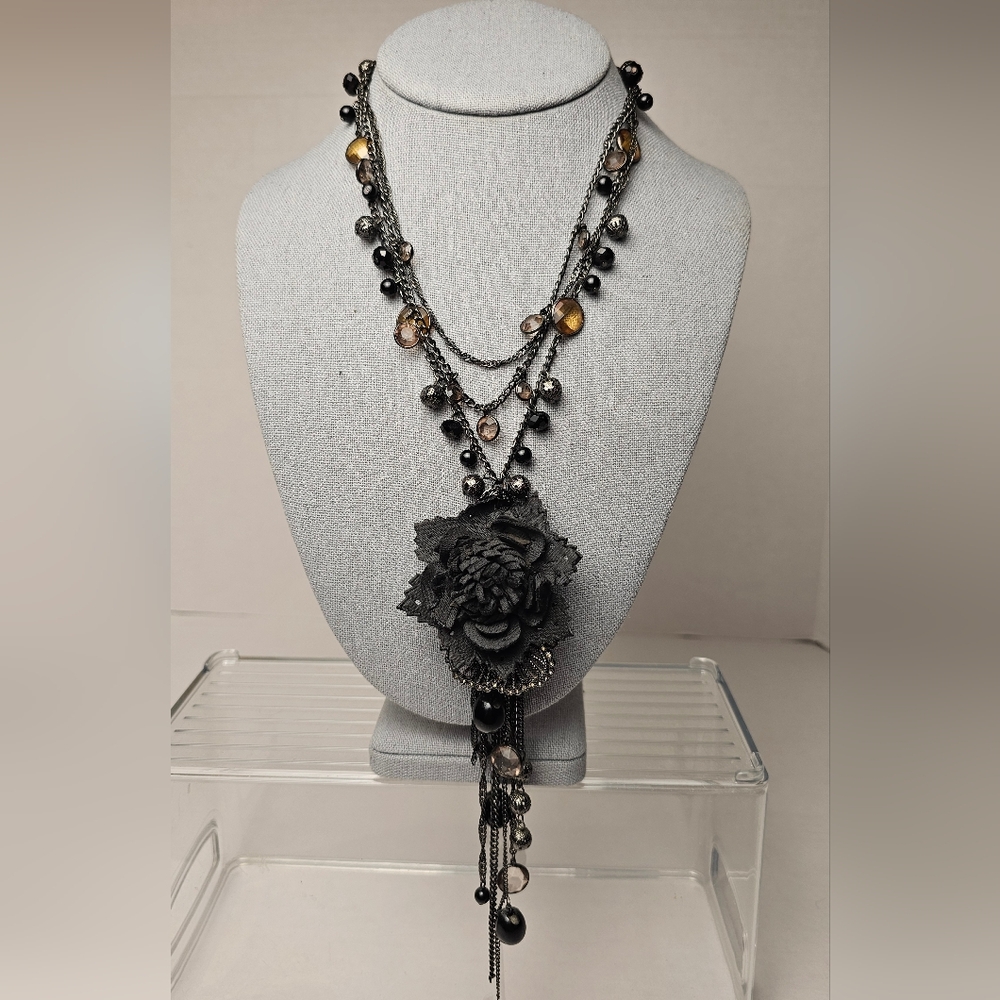 [Express] Black Chain Multi Layer Statement Yneck… - image 1